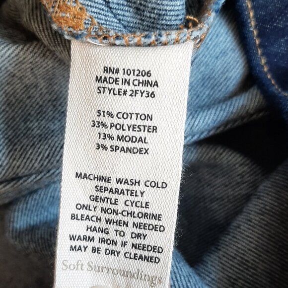 Soft Surroundings NWT The Ultimate Pull On Slim Full Length Jeans Marina Wash L - Picture 10 of 14